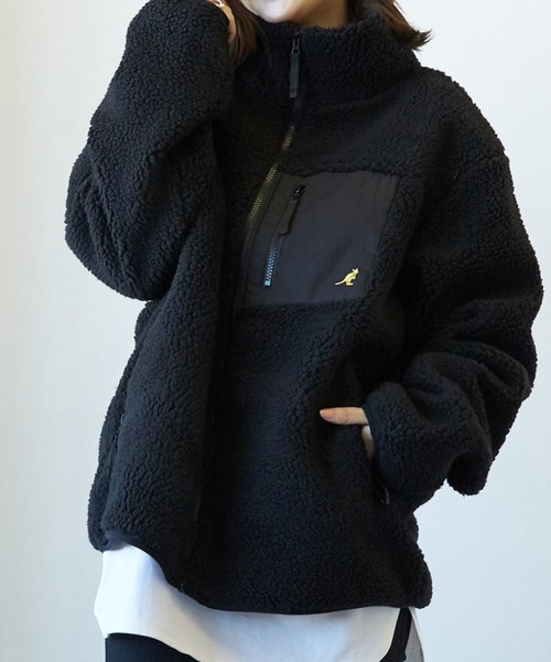 KANGOL（カンゴール）の「【KANGOL】ボアブルゾン 23031-901（ブルゾン・メンズ・その他2/その他1/その他3/パープル/グリーン/ブラック/ブラウン/ホワイト/ベージュ・M/L/XL）」の15枚目の写真
