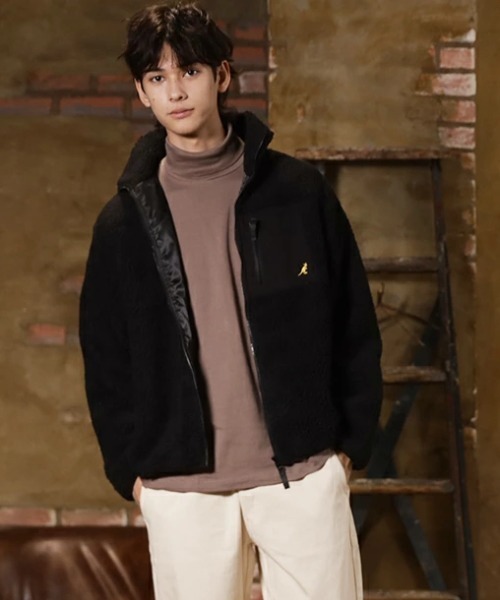 KANGOL（カンゴール）の「【KANGOL】ボアブルゾン 23031-901（ブルゾン・メンズ・その他2/その他1/その他3/パープル/グリーン/ブラック/ブラウン/ホワイト/ベージュ・M/L/XL）」の17枚目の写真