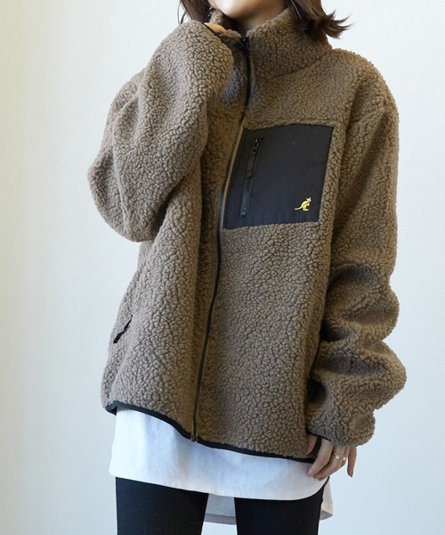 KANGOL（カンゴール）の「【KANGOL】ボアブルゾン 23031-901（ブルゾン・メンズ・その他2/その他1/その他3/パープル/グリーン/ブラック/ブラウン/ホワイト/ベージュ・M/L/XL）」の18枚目の写真