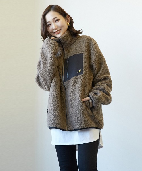 KANGOL（カンゴール）の「【KANGOL】ボアブルゾン 23031-901（ブルゾン・メンズ・その他2/その他1/その他3/パープル/グリーン/ブラック/ブラウン/ホワイト/ベージュ・M/L/XL）」の19枚目の写真