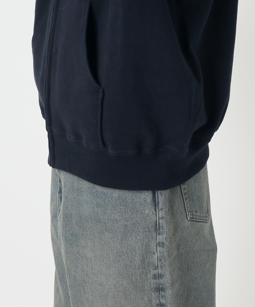 UNFOLLOW（アンフォロー）の「【FOLL / フォル】two side hardyarn sweat zip parka（パーカー・メンズ・ネイビー・2）」の3枚目の写真