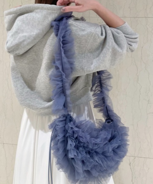 SNIDEL(スナイデル)の「フリルバッグ(ハンドバッグ・レディース・ブラック/ダークブルー/ピンク/アイボリー・FREE)」の3枚目の写真