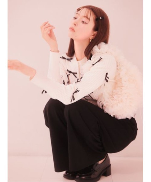 SNIDEL(スナイデル)の「フリルバッグ(ハンドバッグ・レディース・ブラック/ダークブルー/ピンク/アイボリー・FREE)」の7枚目の写真