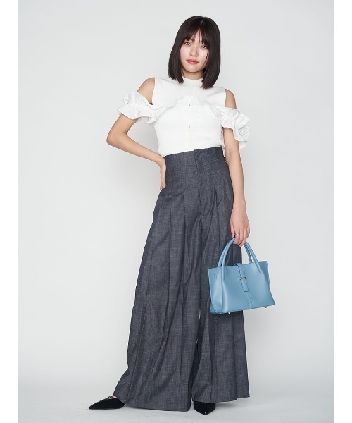 FRAY I.D（フレイアイディー）の「ハイウエストスリータックプリーツパンツ（その他パンツ・レディース・アイボリー/インディゴブルー/ブラック・0/1）」の5枚目の写真