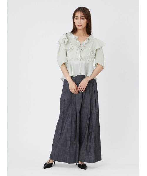 FRAY I.D（フレイアイディー）の「ハイウエストスリータックプリーツパンツ（その他パンツ・レディース・アイボリー/インディゴブルー/ブラック・0/1）」の19枚目の写真