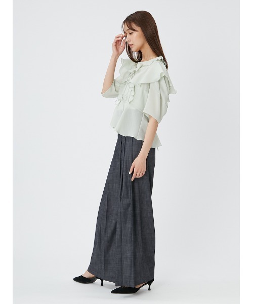 FRAY I.D（フレイアイディー）の「ハイウエストスリータックプリーツパンツ（その他パンツ・レディース・アイボリー/インディゴブルー/ブラック・0/1）」の17枚目の写真