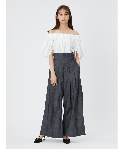 FRAY I.D（フレイアイディー）の「ハイウエストスリータックプリーツパンツ（その他パンツ・レディース・アイボリー/インディゴブルー/ブラック・0/1）」の22枚目の写真