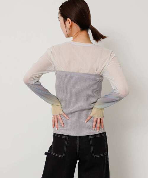 SENSE OF PLACE by URBAN RESEARCH（センスオブプレイスバイアーバンリサーチ）の「ラメジップニットビスチェ（その他トップス・レディース・イエロー/グレー/ブラック・ONE）」の5枚目の写真