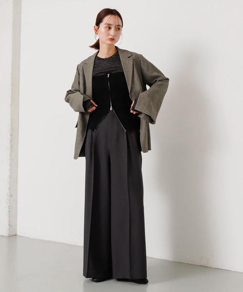 SENSE OF PLACE by URBAN RESEARCH（センスオブプレイスバイアーバンリサーチ）の「ラメジップニットビスチェ（その他トップス・レディース・イエロー/グレー/ブラック・ONE）」の11枚目の写真