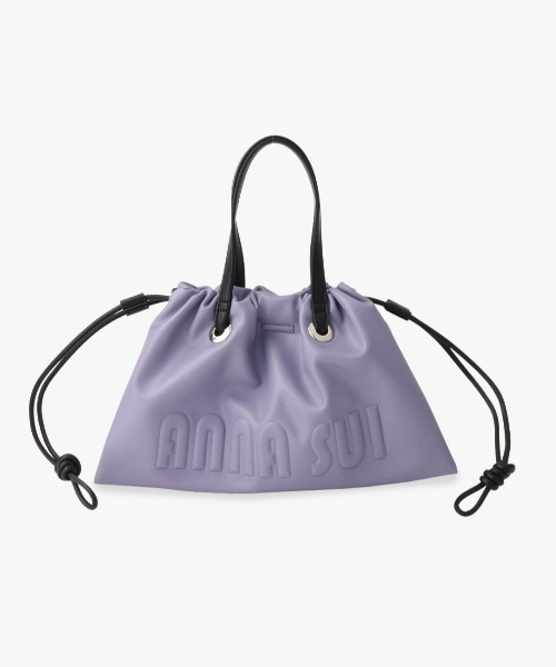 ANNA SUI（アナスイ）の「ソフティ 2way巾着バッグ（ショルダーバッグ・レディース・ブラック/アイボリー/ラベンダー/オレンジ・FREE）」の3枚目の写真