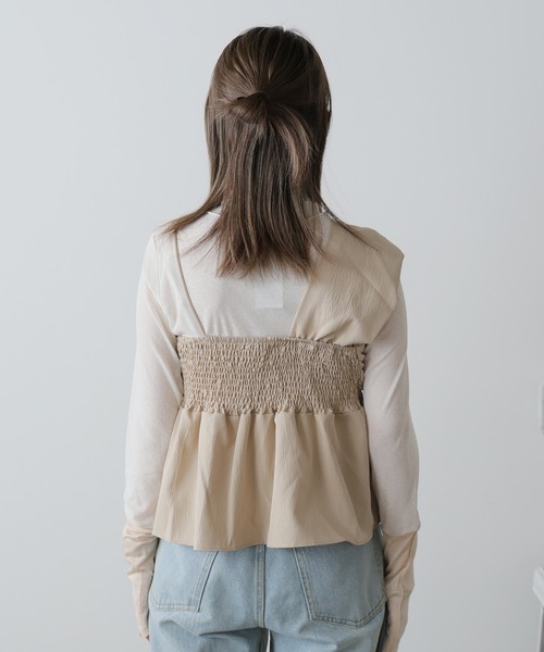 AO2(アオズ)の「Asymmetric design bustier / アシンメトリーデザインビスチェ(ベスト・レディース・ベビーピンク/アイボリー/ベージュ・FREE)」の12枚目の写真