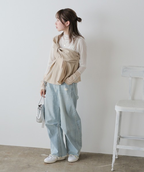 AO2(アオズ)の「Asymmetric design bustier / アシンメトリーデザインビスチェ(ベスト・レディース・ベビーピンク/アイボリー/ベージュ・FREE)」の17枚目の写真
