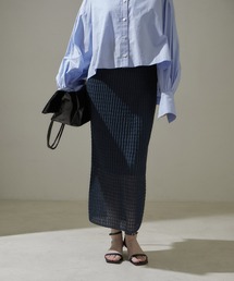 SALON adam et rope' | 【WEB限定】変形リブシアーニットタイトスカート【セットアップ対応】(スカート)