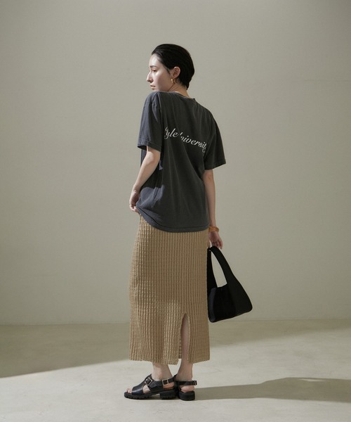 SALON adam et rope'（サロン アダム エ ロペ）の「【WEB限定】リブシアーナロースカート【セットアップ対応】（スカート・レディース・ベージュ/グレー/ネイビー・FREE）」の9枚目の写真