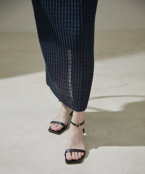 SALON adam et rope'（サロン アダム エ ロペ）の「【WEB限定】リブシアーナロースカート【セットアップ対応】（スカート・レディース・ベージュ/グレー/ネイビー・FREE）」の14枚目の写真