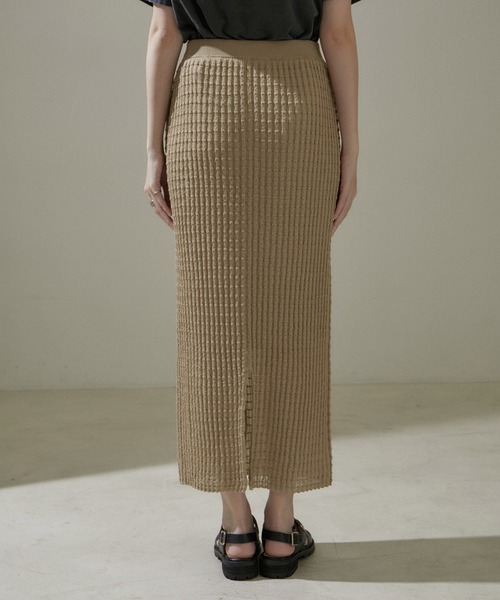 SALON adam et rope'（サロン アダム エ ロペ）の「【WEB限定】リブシアーナロースカート【セットアップ対応】（スカート・レディース・ベージュ/グレー/ネイビー・FREE）」の17枚目の写真