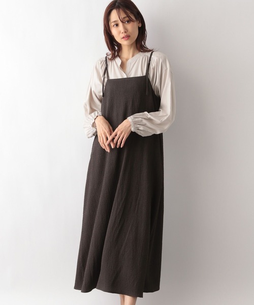 GLOBAL WORK（グローバルワーク）の「2WAYジャガードキャミワンピース/996326（ワンピース・レディース・ブラック/ブラウン/カーキ・FREE）」の2枚目の写真