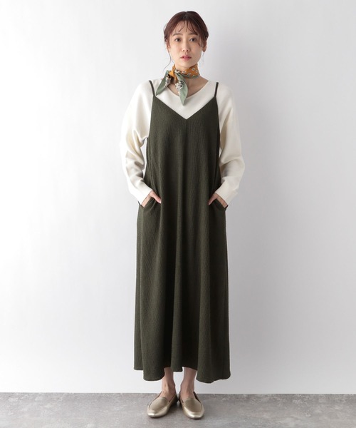 GLOBAL WORK（グローバルワーク）の「2WAYジャガードキャミワンピース/996326（ワンピース・レディース・ブラック/ブラウン/カーキ・FREE）」の21枚目の写真