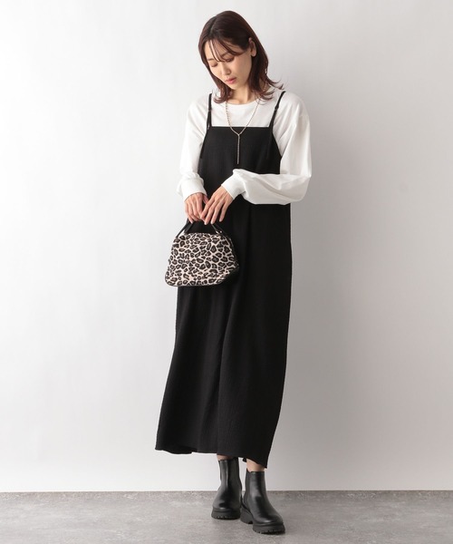 GLOBAL WORK（グローバルワーク）の「2WAYジャガードキャミワンピース/996326（ワンピース・レディース・ブラック/ブラウン/カーキ・FREE）」の9枚目の写真