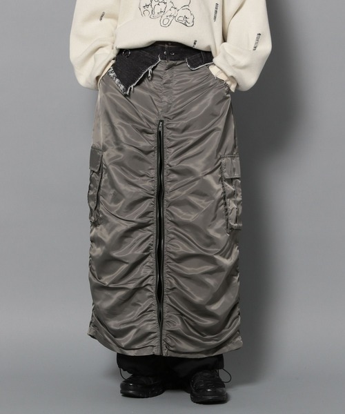 Anui（アニュイ）の「【UNISEX/2サイズ展開】MA1レイヤードスカート（スカート・レディース・ブラック/グレー・MEDIUM/SMALL）」の21枚目の写真