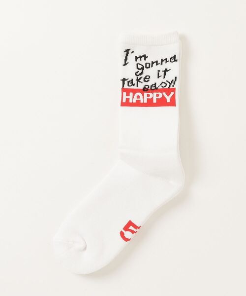 NAVY ROOTS（ネイビールーツ）の「NAVY ROOTS/ネイビールーツ/HAPPY SOX（ソックス/靴下・メンズ・ホワイト/ブラック/モスグリーン・F）」の2枚目の写真