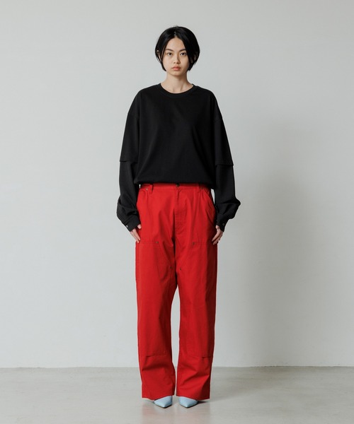 ADAM ET ROPE'(アダムエロペ)の「【WEB限定】アーム スイッチ ロングスリーブ カットソー / ルーズシルエット / ユニセックス(Tシャツ/カットソー・メンズ・ブラック/ネイビー/オフホワイト・S/M/L)」の20枚目の写真