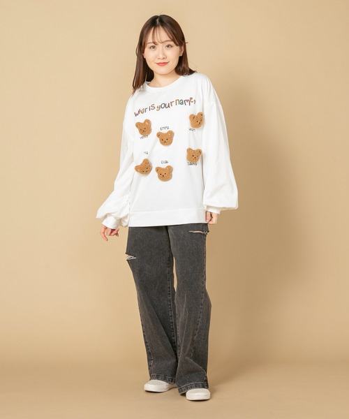 LB/S (エルビーエス)の「【LIVERY/ライブリー】 クマネコまみロンT アニマルシリーズ(Tシャツ/カットソー・レディース・アイボリー/ブラック・FREE)」の17枚目の写真