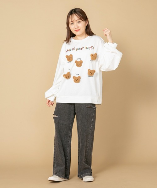 LB/S (エルビーエス)の「【LIVERY/ライブリー】 クマネコまみロンT アニマルシリーズ(Tシャツ/カットソー・レディース・アイボリー/ブラック・FREE)」の18枚目の写真