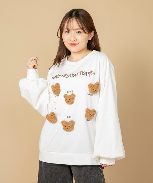 LB/S (エルビーエス)の「【LIVERY/ライブリー】 クマネコまみロンT アニマルシリーズ(Tシャツ/カットソー・レディース・アイボリー/ブラック・FREE)」の10枚目の写真