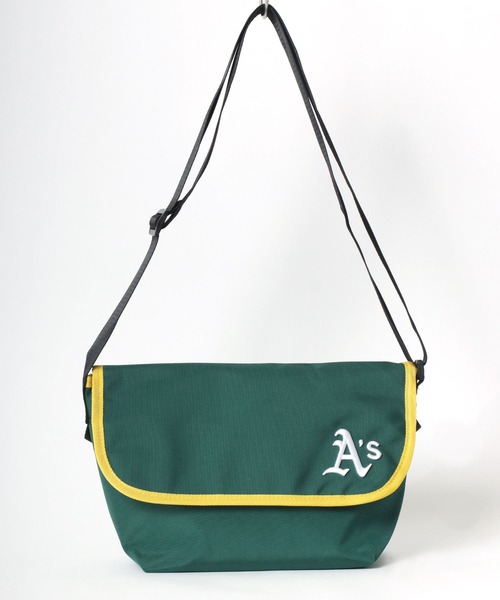 MLB(メジャーリーグベースボール)の「MLB/メジャーリーグベースボール チームロゴ刺繍 メッセンジャーバック ショルダーバック(メッセンジャーバッグ・メンズ・ブラック/ネイビー/グリーン・FREE)」の9枚目の写真
