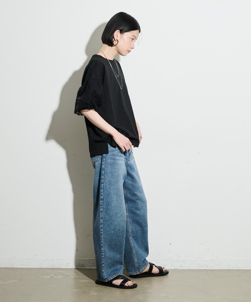 Shelly island（シェリーアイランド）の「チュールパフTシャツ（Tシャツ/カットソー・レディース・ホワイト/ブラック・FREE）」の19枚目の写真