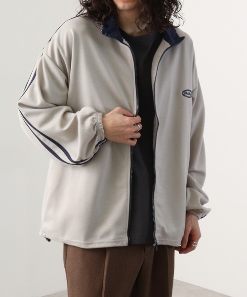 FUNALIVE(ファンアライブ)の「Cardboard switching stand truck jacket / ダンボール切替スタンド トラックジャケット unisex(スウェット・メンズ・ブラック/グレー/ネイビー/オレンジ・M/L/XL)」の2枚目の写真