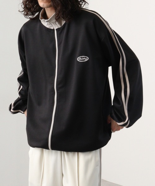 FUNALIVE(ファンアライブ)の「Cardboard switching stand truck jacket / ダンボール切替スタンド トラックジャケット unisex(スウェット・メンズ・ブラック/グレー/ネイビー/オレンジ・M/L/XL)」の1枚目の写真