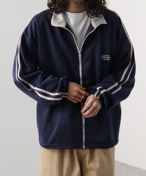 FUNALIVE(ファンアライブ)の「Cardboard switching stand truck jacket / ダンボール切替スタンド トラックジャケット unisex(スウェット・メンズ・ブラック/グレー/ネイビー/オレンジ・M/L/XL)」の16枚目の写真