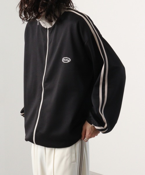 FUNALIVE(ファンアライブ)の「Cardboard switching stand truck jacket / ダンボール切替スタンド トラックジャケット unisex(スウェット・メンズ・ブラック/グレー/ネイビー/オレンジ・M/L/XL)」の6枚目の写真