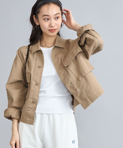 coen（コーエン）の「KhakiJungle別注ファティーグジャケット（ミリタリージャケット・レディース・ベージュ/オリーブ・M/L）」の2枚目の写真