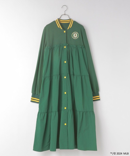 LOWRYS FARM(ローリーズファーム)の「MLB/スタジャンコンビワンピース 105480(ワンピース・レディース・アイボリー/グリーン/レッド/ネイビー・FREE)」の10枚目の写真