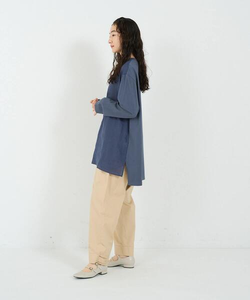 「conges payes ADIEU TRISTESSE」 長袖ブラウス - ネイビー レディース conges payes ADIEU TRISTESSE 「conges TRISTESSE」 長袖