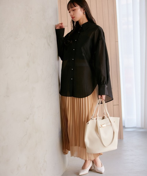 VIS（ビス）の「【A4対応】【軽量】ダブルハンドルトート（トートバッグ・レディース・ブラック/オフホワイト/イエロー系その他3・FREE）」の15枚目の写真