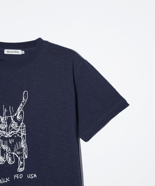 Mark Gonzales（マーク・ゴンザレス）の「CAT SLAB S/S TEE（Tシャツ/カットソー・レディース・ネイビー/ホワイト/ブラウン・M/L）」の7枚目の写真