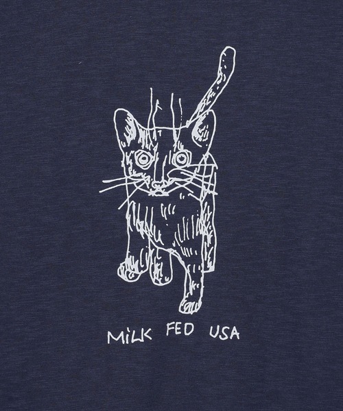 Mark Gonzales（マーク・ゴンザレス）の「CAT SLAB S/S TEE（Tシャツ/カットソー・レディース・ネイビー/ホワイト/ブラウン・M/L）」の8枚目の写真