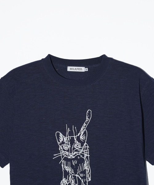 Mark Gonzales（マーク・ゴンザレス）の「CAT SLAB S/S TEE（Tシャツ/カットソー・レディース・ネイビー/ホワイト/ブラウン・M/L）」の6枚目の写真