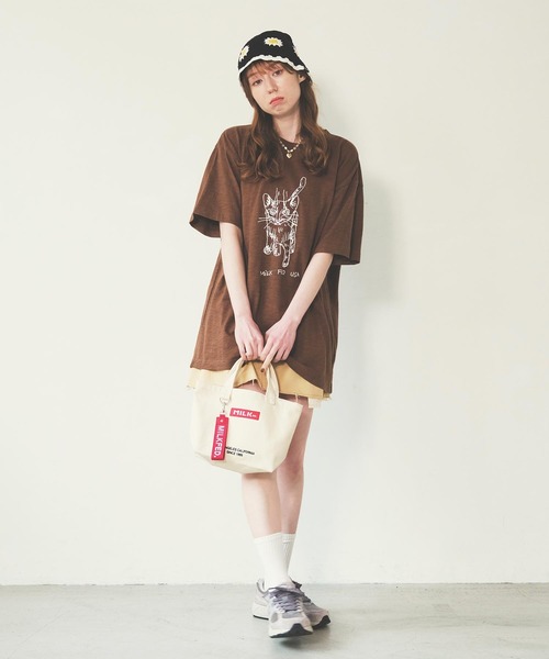 Mark Gonzales（マーク・ゴンザレス）の「CAT SLAB S/S TEE（Tシャツ/カットソー・レディース・ネイビー/ホワイト/ブラウン・M/L）」の15枚目の写真