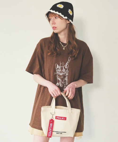 Mark Gonzales（マーク・ゴンザレス）の「CAT SLAB S/S TEE（Tシャツ/カットソー・レディース・ネイビー/ホワイト/ブラウン・M/L）」の13枚目の写真