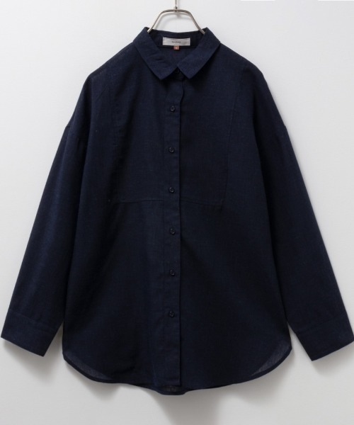 HusHusH(ハッシュアッシュ)の「HusHusH ハッシュアッシュ リネン混ベーシックシャツ(シャツ/ブラウス・レディース・ライトイエロー/ネイビー/ホワイト・M/L/S)」の15枚目の写真