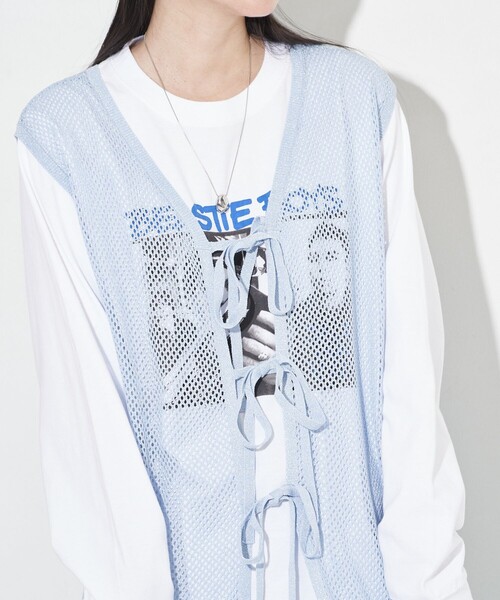 FREAK'S STORE（フリークスストア）の「2WAY カラー シアー メッシュワンピース（ワンピース・レディース・シルバー/ブラック/サックスブルー・ﾌﾘ-）」の16枚目の写真