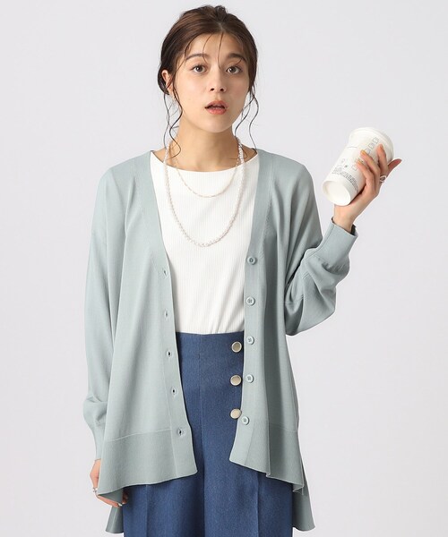 SHOO・LA・RUE（シューラルー）の「◆【洗える/体型カバー/UV】ゆるポンチョ風カーディガン（カーディガン/ボレロ・レディース・ナチュラル/グリーン系/ブラック/イエロー系その他・00）」の3枚目の写真