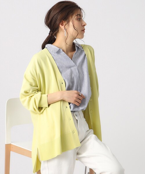 SHOO・LA・RUE（シューラルー）の「◆【洗える/体型カバー/UV】ゆるポンチョ風カーディガン（カーディガン/ボレロ・レディース・ナチュラル/グリーン系/ブラック/イエロー系その他・00）」の4枚目の写真