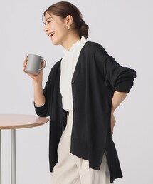 ◆【洗える/体型カバー/UV】ゆるポンチョ風カーディガン