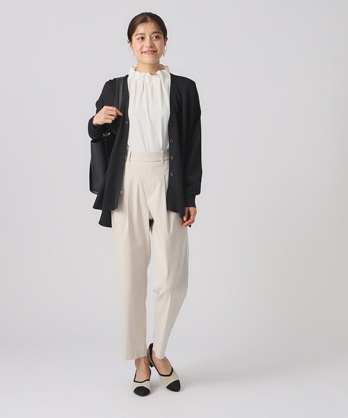 SHOO・LA・RUE（シューラルー）の「◆【洗える/体型カバー/UV】ゆるポンチョ風カーディガン（カーディガン/ボレロ・レディース・ナチュラル/グリーン系/ブラック/イエロー系その他・00）」の7枚目の写真